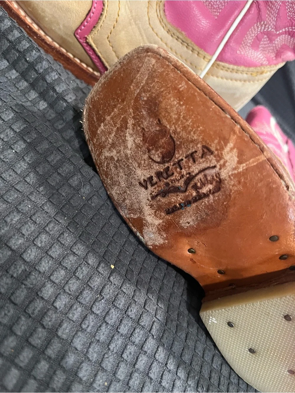 Girls Pink and Tan Western Pull-On Cowboy Boots